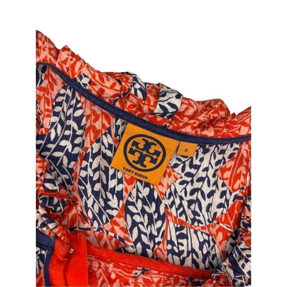 Tory Burch sleeveless, floral, ruffled neck blouse - 0 - Picture 4 of 8